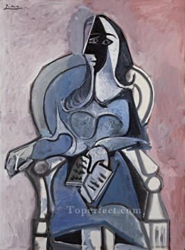 Mujer sentada en un sillón II 1960 Pablo Picasso Pinturas al óleo